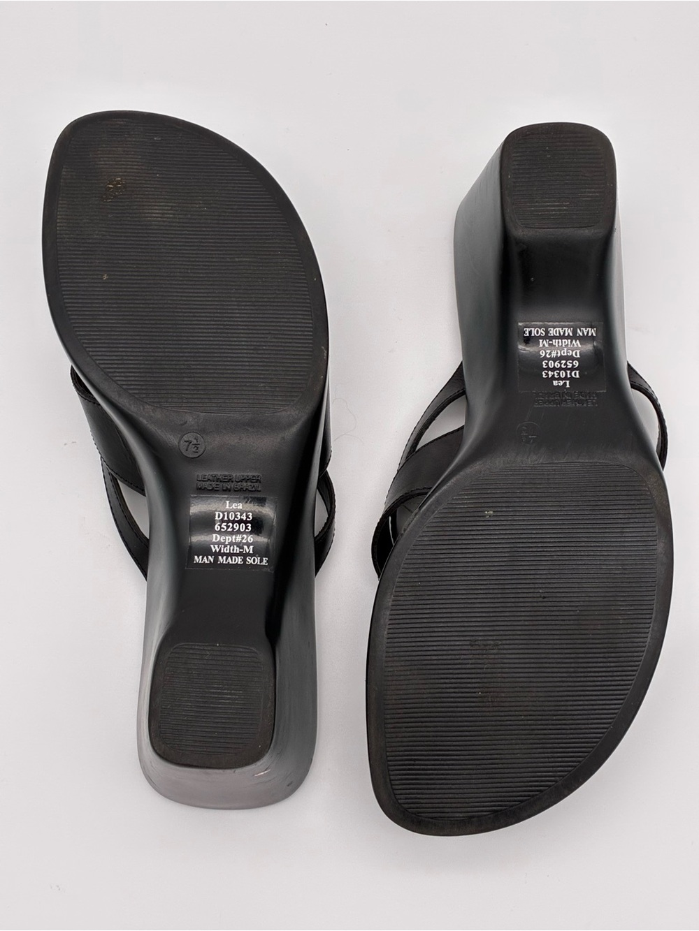 Preview International - Women's Black Leather Strappy Wedge Sandal - Picture 9 of 10